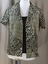 Elementz Medium Taupe Multi BF Top with Brown Inset