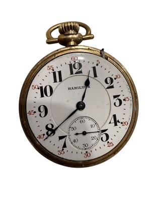 Hamilton Grade 992 Railroad Pocket Watch Model 2 Size 16s 21 Jewels Running