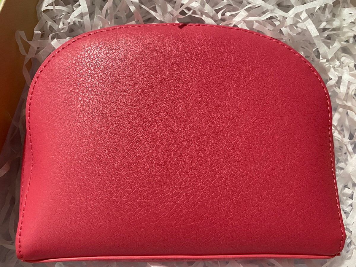 Dior Coral Cosmetic Pouch NEW DIOR Makeup Pouch Cosmetic Bag (PINK CORAL) Size: 7”L x  main image 2