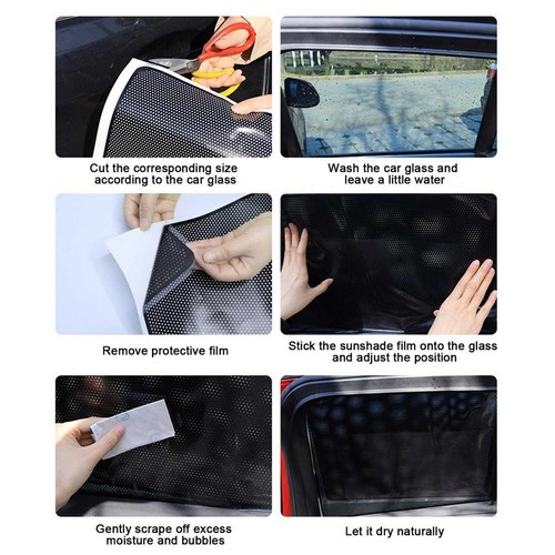 Car Side Window Sunshade, 2PCS Static Cling Films Stickers Sun Shade UV Rays Pr✲ - Picture 5 of 16