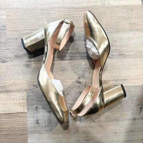 J.Crew Women’s Maisie Metallic Gold ankle-strap heels - Size 12
