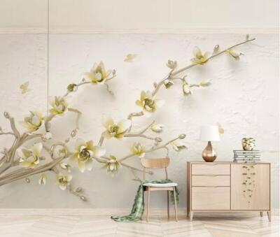 3D Simple Flower Branch 45491NA Wallpaper Wall Murals Removable Wallpaper Fay
