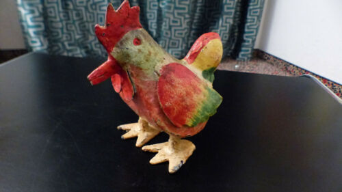 Sculpture, poulet drôle, en tôle, coloré, bon état, H. 11,5  - Photo 1 sur 1