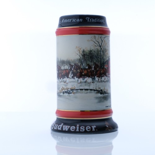 Mug, budweiser Holiday clydesdales mug, Artist Susan Sampson, 1990 Collector's C - Picture 12 of 13