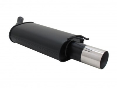 Novus Endschalldämpfer 1 x 90 mm RL - Design Stahl für Renault Twingo - CO6