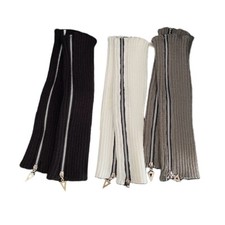 Women Harajuku Knitted Leg Warmers Punk Knee High Leg Socks Boot Socks Stockings