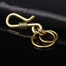 Solid Brass Keychains Pants Clip Bag Hook Handmade Car Keyrings Key Holder EDC A