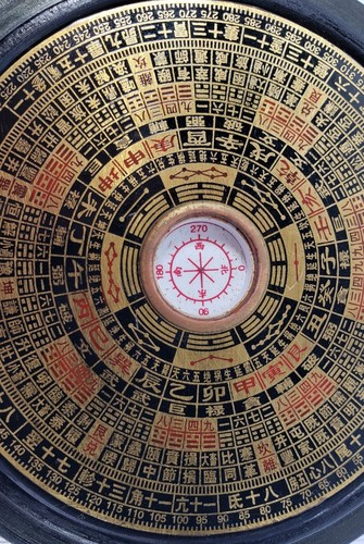 Chinese Feng Shui Compass Luo Pan Wood Tool Ancient Hand Painted READ A29 - Picture 10 of 15