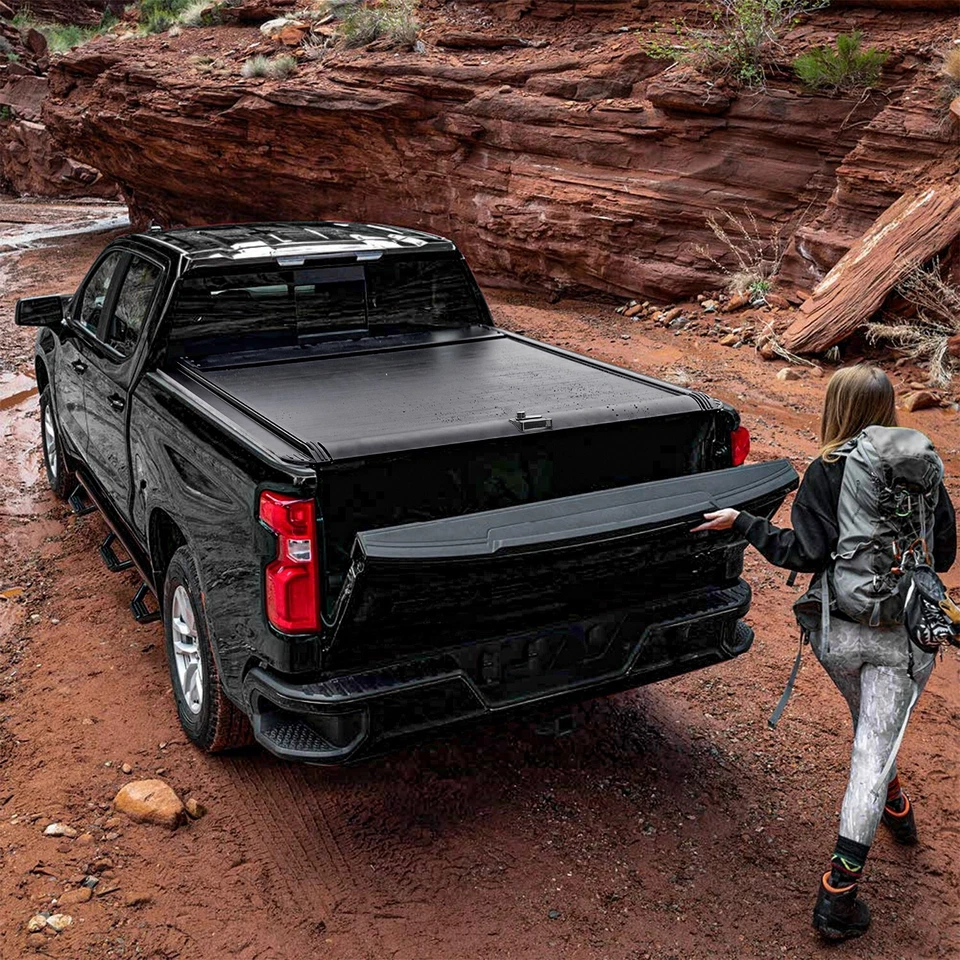 Cubierta de plataforma Tonneau retráctil de 5,8 ft para camioneta Silverado 2014-2025/GMC Sierra1500 Foto 3 de 4