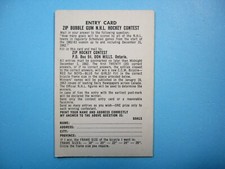 1962/63 PARKHURST HOCKEY CARD ZIP  BUBBLE GUM NHL HOCKEY CONTEST EX-  PARKIE