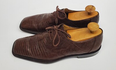 Mezlan Platinum Calvello Genuine Lizard Derby Dress Shoes  display picture 1