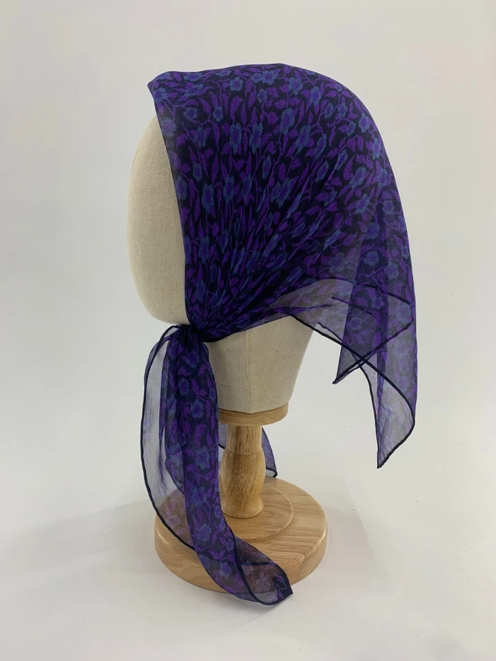 Pañuelo de seda vintage caravana pañuelo pequeño cuadrado pañuelo envolvente Foto 3 de 4