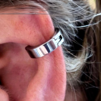 Orecchini A Clip Helix E Lobe In Acciaio Inox – Cerchio Huggie Orbitale Etnico, Unisex, Argento