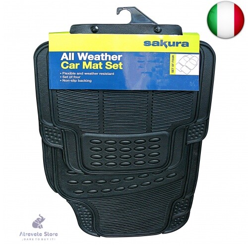 Sakura - Set tappetini universali in Gomma per Auto