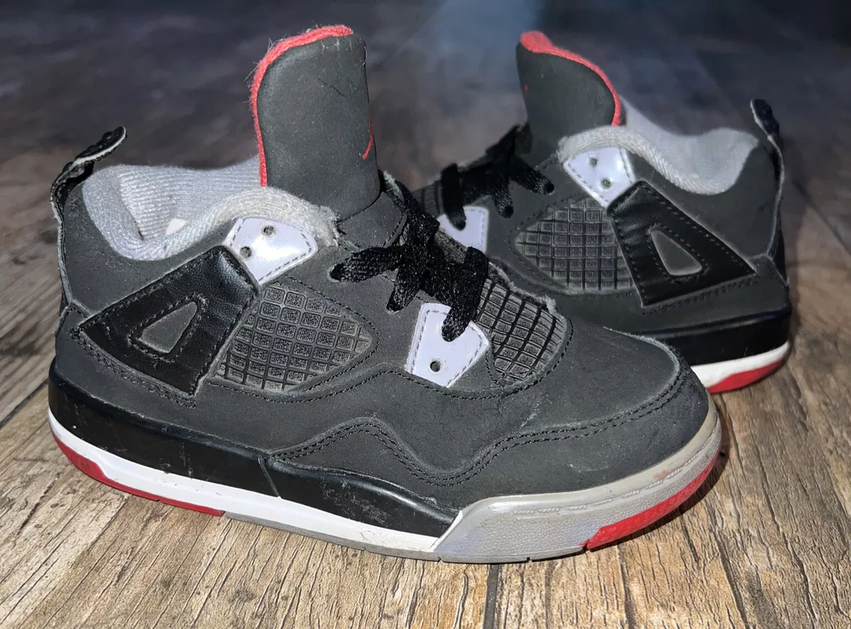 Nike Air Jordan Retro 4 IV OG Bred red black Toddler Size 9C