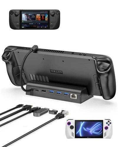 6-in-1 Docking Station for Steam Deck/ROG Ally, Steam Deck Dock with HDMI 2.0