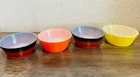 Vintage Bowls FireKing Colored Glass Anchor Hocking Set of 4