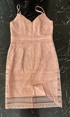 Karen Millen Pink Lace Party Dress UK12 US 10 | eBay