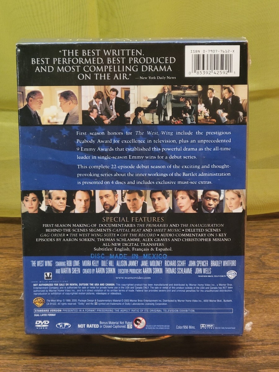 The West Wing Season 1 DVD Box Set US TV President White House