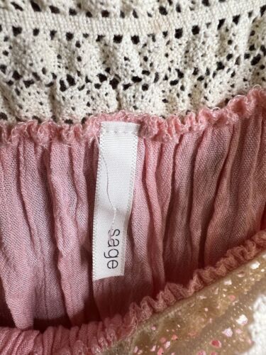 Sage Women's S Lacy Pink Romantic Whimsy Boho Cottagecore Fairy Y2K Coquette - Picture 2 of 9