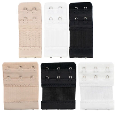 Juego de Extensores de Sujetador TRIXES x6 NUEVO 2 y 3 Sujetador de Gancho Extensiones Negro Blanco Beige