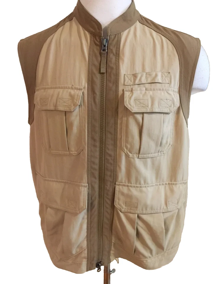 Duluth Trading Fishing Work Vest Jacket 2 Zipper Vest Vented Medium Men - Stain - Image 2 of 4