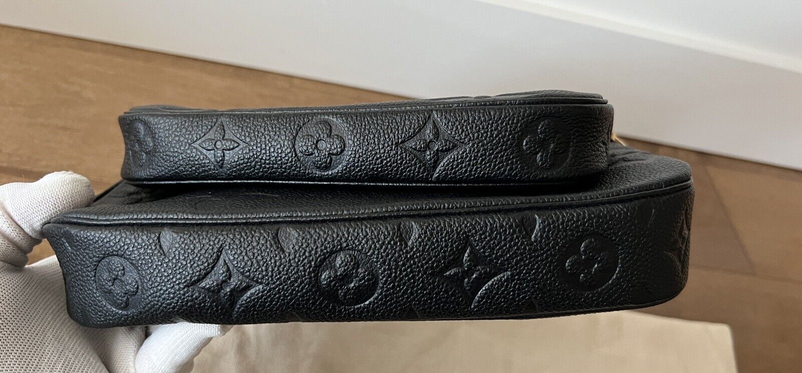 Vuitton BN Black Leather Multi Pochette - Vintage Lux