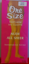 Vintage Pantyhose All Sheer Color Beige One Size BALLS1