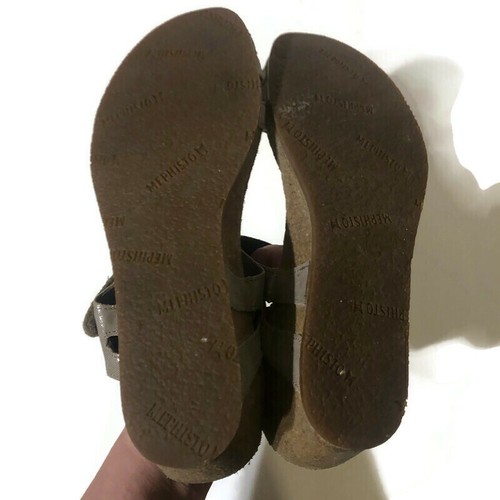 mephisto Womens Wedge Sandals Gray/ Silver Sz 38 US 7.5 - Picture 4 of 4