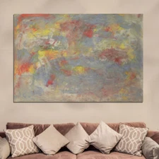 64”X44” Shabby Chic style canvas ￼painting Acrylic,Abstract, Modern,X Large