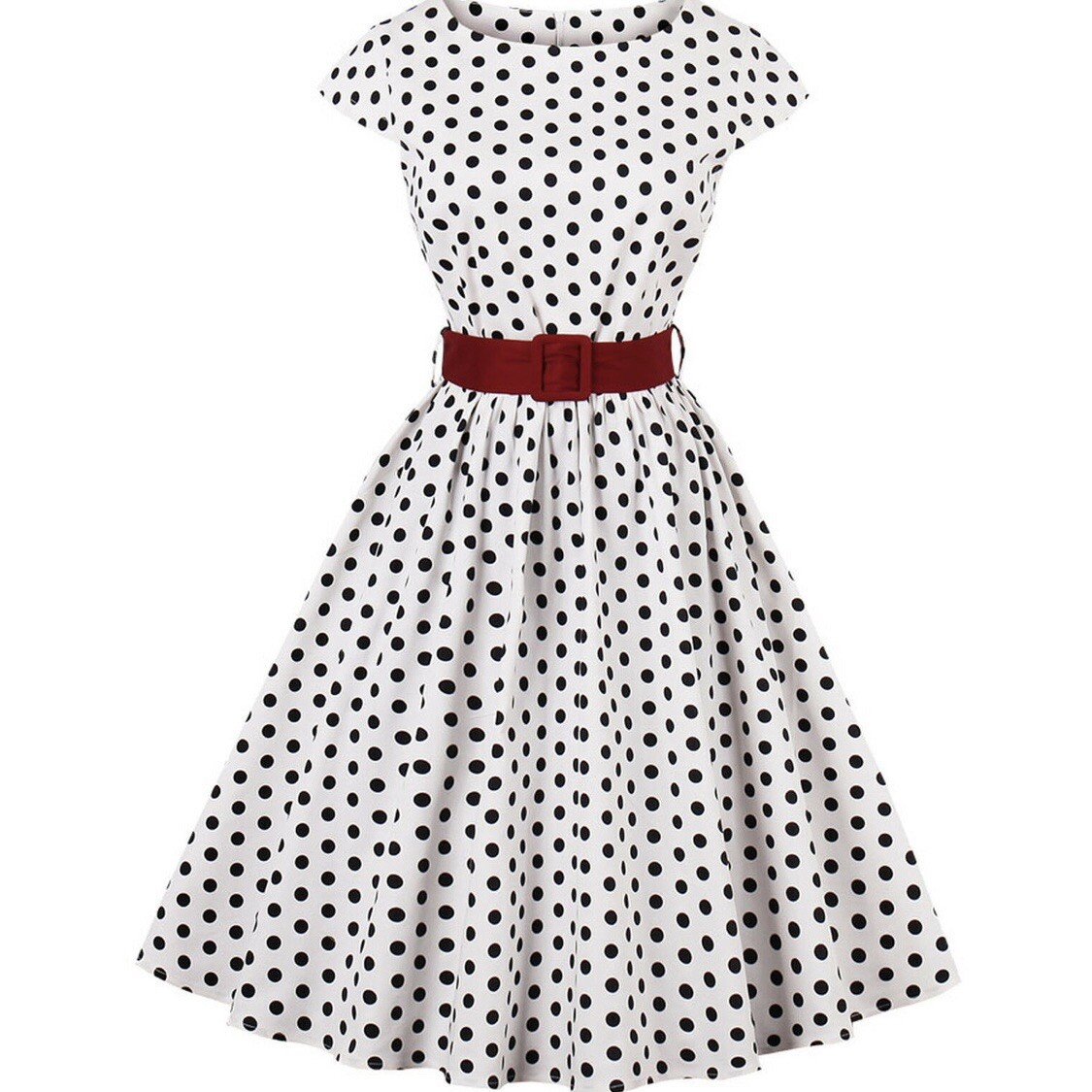 Ayli Retro Polka Dot Dress Black And White Size Small UK