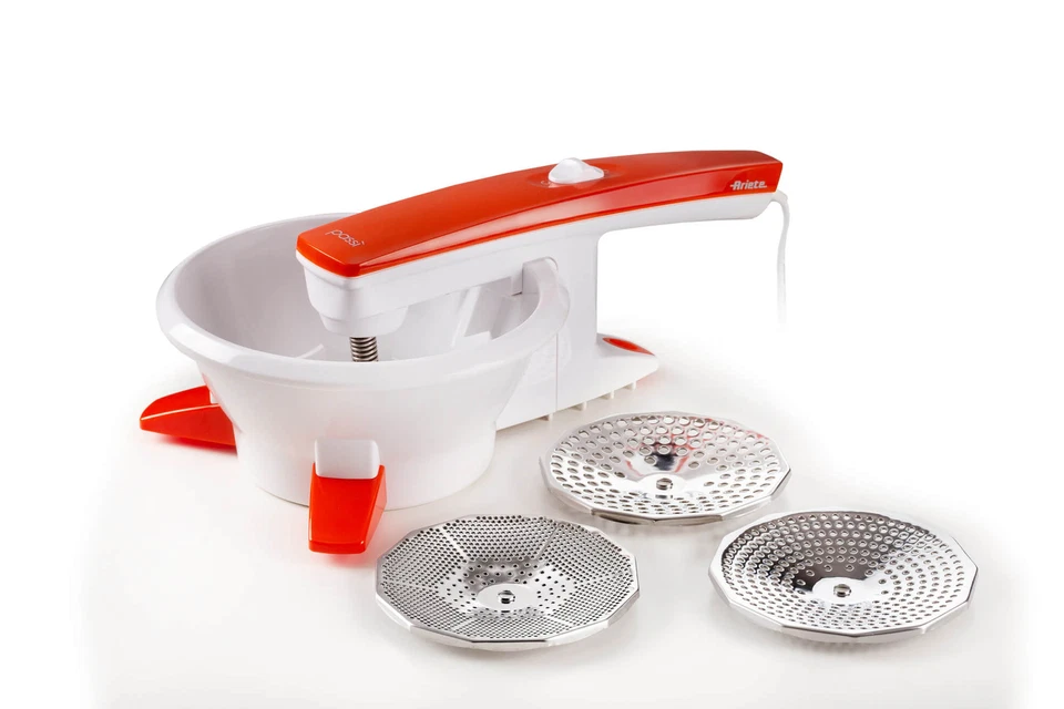 Ariete Passì Passaverdure Elettrico 261 3 dischi Inox 25W Bianco arancio - Immagine 2 di 4