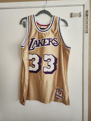 Mitchell & Ness Kareem Abdul-Jabbar Gold 75th Anniversary Lakers