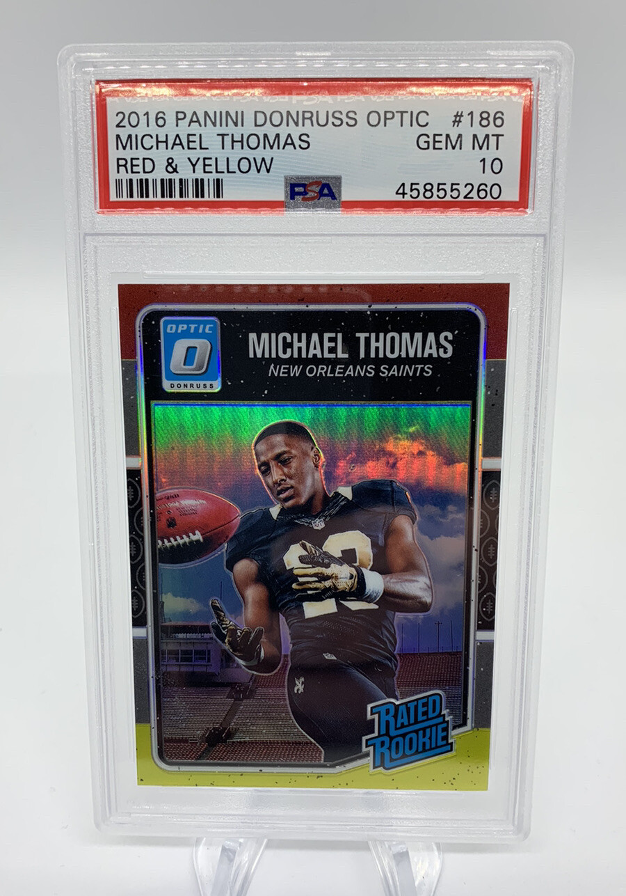 2016 MICHAEL THOMAS PSA 10 Red & Yellow Rated Rookie 1st Year Optic #186