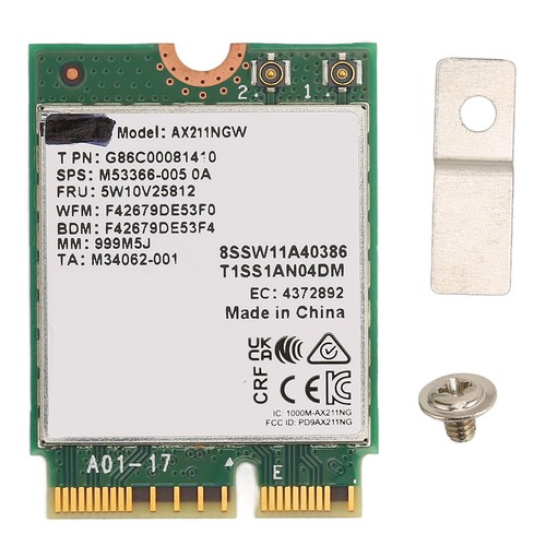 M.2 Network Card AX211NGW M.2 KEY E CNVio 2 Triple Frequency 802.11ac BT5.2 GHB - Afbeelding 16 van 22