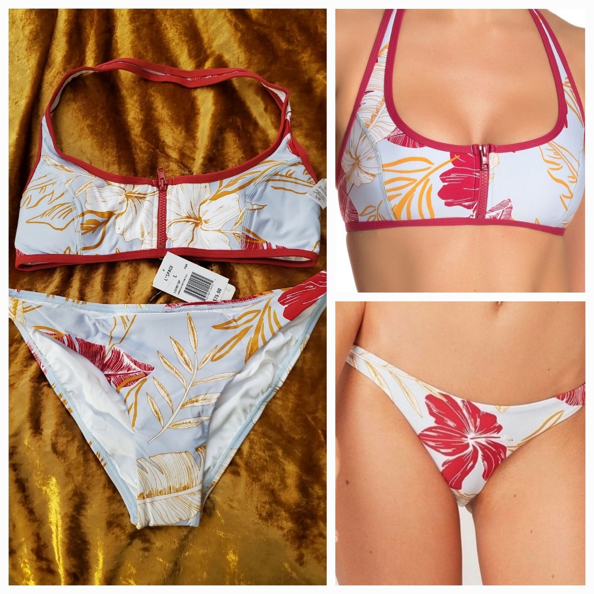 L*Space $220 🌺 ALOHA Halter Top & Hipster Bottom Large | eBay