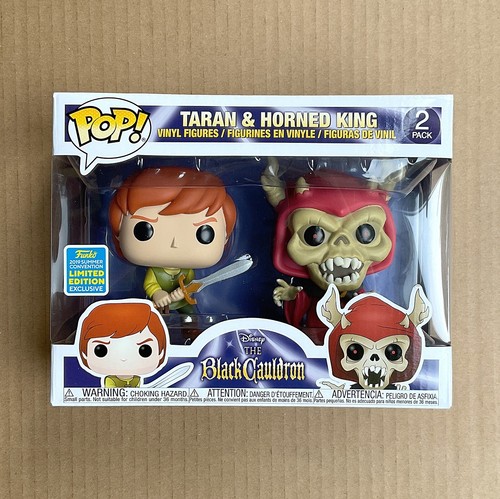 Funko Pop Disney The Black Cauldron Taran & Horned King 2-Pack SDCC + Protector