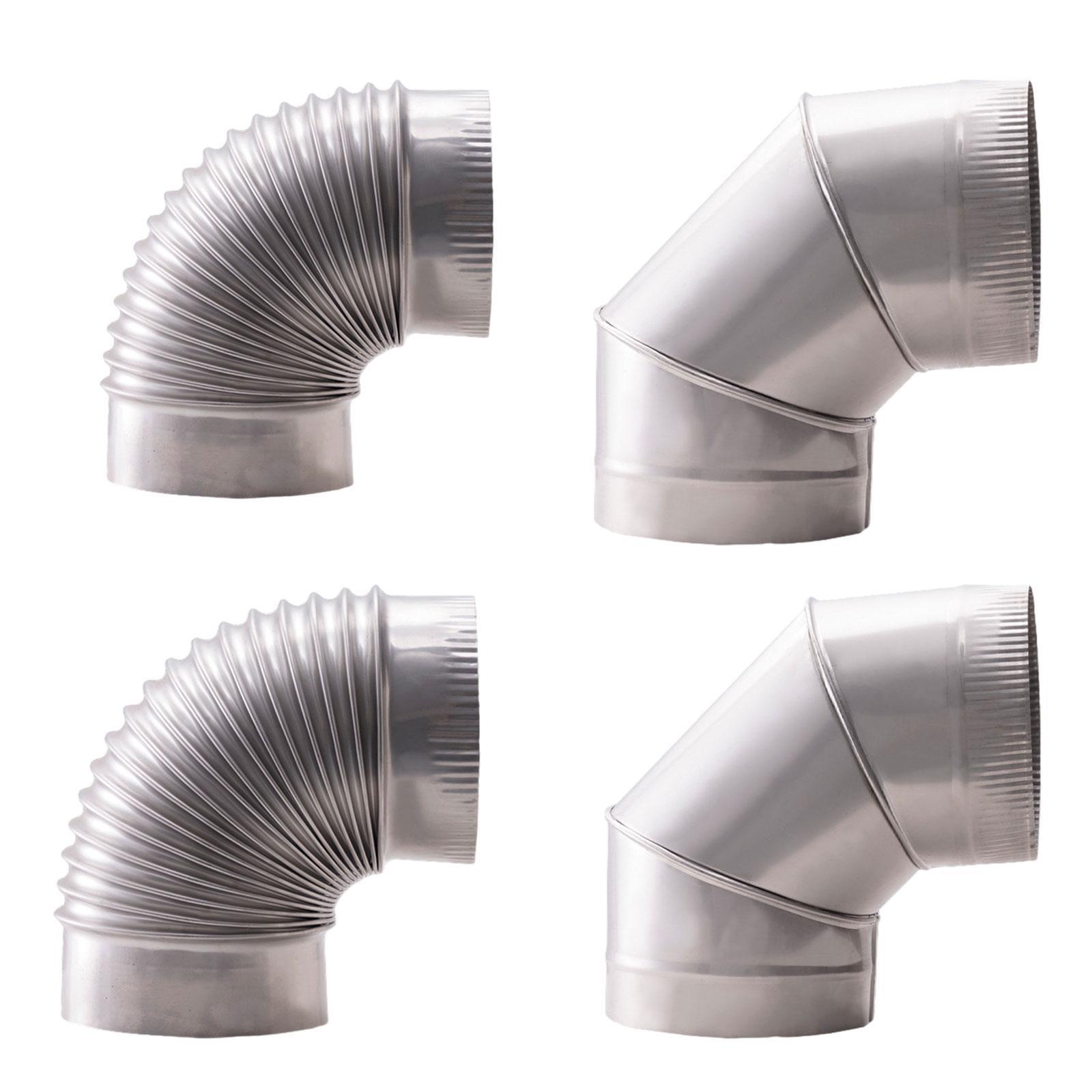 90° Stove Elbow Pipe Connector Stainless Steel High Temperature Resistant for