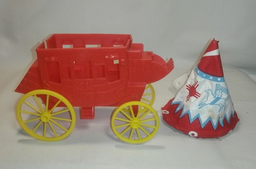 ☆ Vintage lot 2 or 3 lbs Cowboys & Indians & horses Plastic Figures & Coach F/SH - Picture 10 of 12