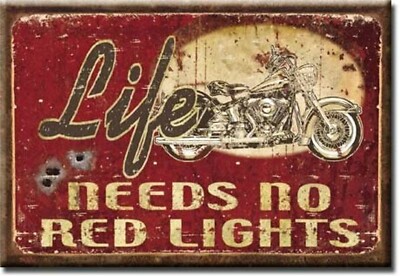 Life Needs No Red Lights Novelty 2'' x 3'' Metal Refrigerator Toolbox Magnet