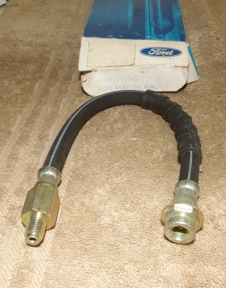 Manguera de freno de tambor delantero de principios de 1969 Custom Galaxie 500 XL LTD Monterey Marquis nueva de colección Foto 3 de 4