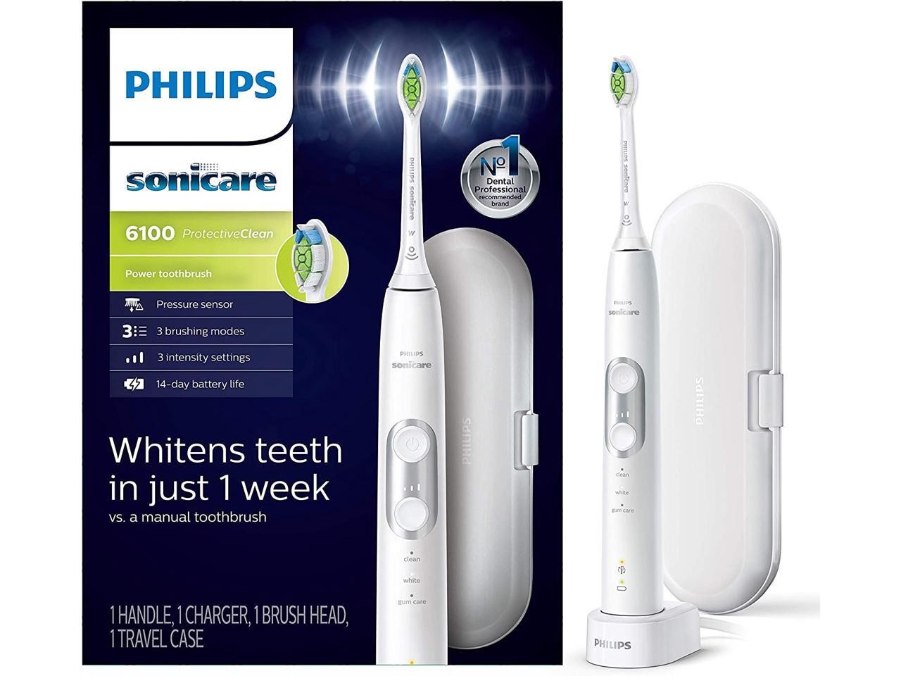 Электрическая перезаряжаемая зубная щетка Philips Sonicare ProtectiveClean 6100 36790₽