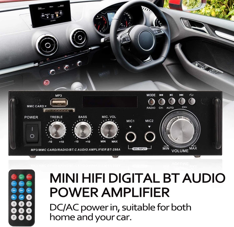 HIFI BLUETOOTH VERSTäRKER VOLLVERSTäRKER DIGITAL AUDIO STEREO AMPLIFIER FM USB - Bild 4 von 4