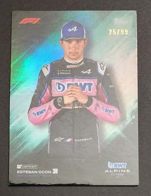 2022-23 Topps F1 Lights Out Esteban Ocon Teal /99 NM Free Shipping