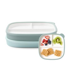 Ello Clean Start Toddler Breakfast Plate 2 Pack BPAFree Ceramic Plates with...