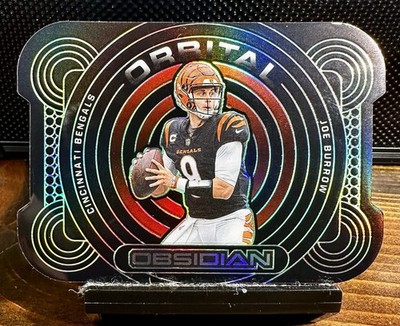 2022 Obsidian Joe Burrow Orbital Green Electric Etch Hologram Die Cut, SSP#/25 