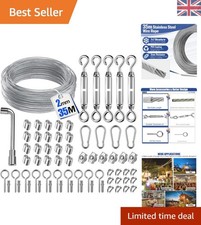 Durable 35M Stainless Steel Garden Wire Kit - 69 Piece Tension & Support Set
