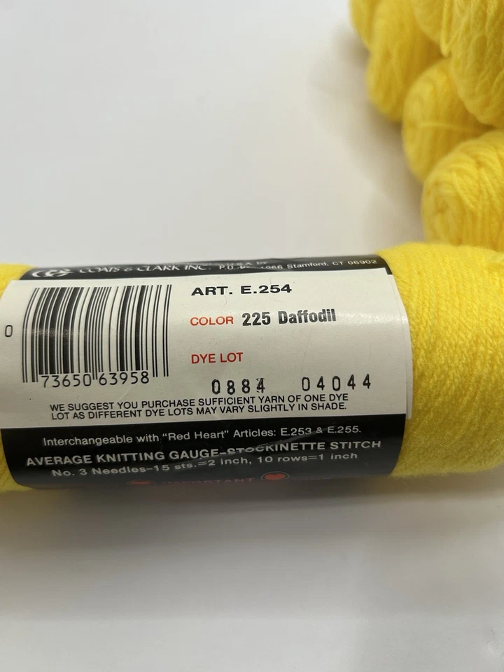 9 Hilos de calcetín e suéter Wintuk corazón rojo de colección 2 oz 3 capas 225 madejas amarillo narciso 9 Foto 3 de 4