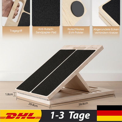 Wadendehner Schrägbrett Holz Slant Board mit 5 Winkeln Mobility Balance Board
