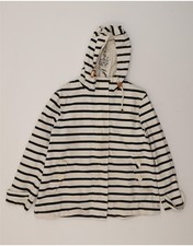 Joules Womens Hooded Oversized Waterproof Jacket UK 18 XL White Striped MA04